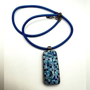 RARE Jay King DRT Sterling Silver Lapis Opal Mosaic 2 side necklace!